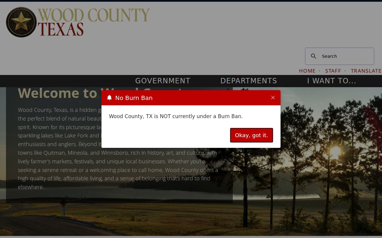 Wood County courthouse and criminal record office homepage